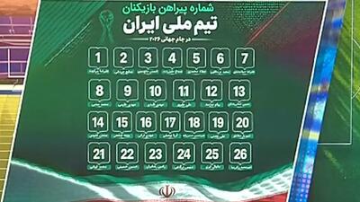  شماره‌ بازیکنان تیم‌ملی در جام‌جهانی مشخص شد