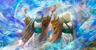  عکس/ نقاشی جدید حسن روح‌الامین از واقعه غدیرخم