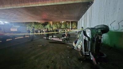  سقوط خودرو از روی پل در تهرانپارس؛ زن و مرد جوان جان باختند
