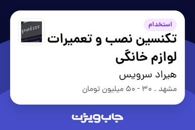  استخدام تکنسین نصب و تعمیرات لوازم خانگی - آقا در هیراد سرویس