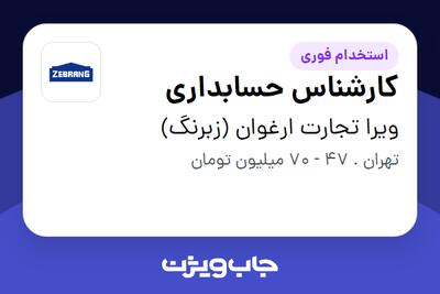  استخدام کارشناس حسابداری در ویرا تجارت ارغوان (زبرنگ)