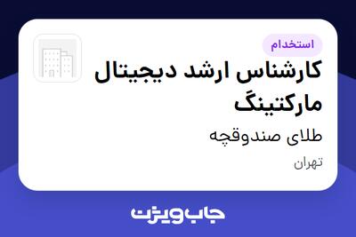  استخدام کارشناس ارشد دیجیتال مارکتینگ در طلای صندوقچه