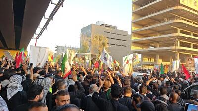  مراسم تشییع پیکر رهبر شهید در نجف (+عکس) / آغاز مراسم تشییع در کربلا از ساعت 16