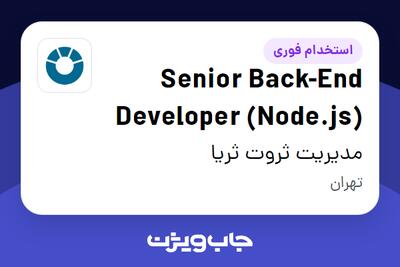  استخدام Senior Back-End Developer (Node.js) در مدیریت ثروت ثریا