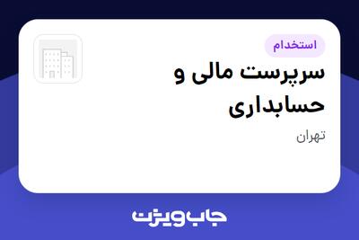  استخدام سرپرست مالی و حسابداری در سازمانی فعال در حوزه ساختمان / مصالح و تجهیزات ساختمانی