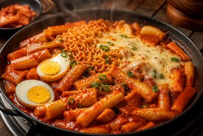  طرز تهیه دوکبوکی غذای خیابانی کره ای با سس تند و شیرین