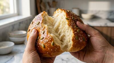  طرز تهیه نان شیرمال خانگی اسفنجی بدون نیاز به ورز دادن در 20 دقیقه