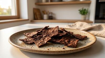  طرز تهیه چیپس شکلاتی پروتئینی با 3 قلم مواد و بدون شکر در 15 دقیقه