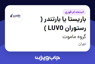  استخدام باریستا یا بارتندر ( رستوران LUVO ) - آقا در گروه ماموت