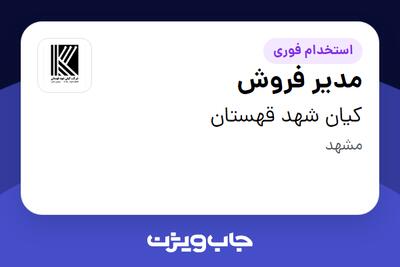  استخدام مدیر فروش در کیان شهد قهستان