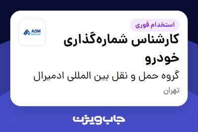  استخدام کارشناس شماره‌گذاری خودرو - آقا در گروه حمل و نقل بین المللی ادمیرال