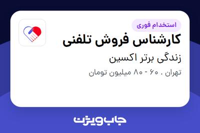  استخدام کارشناس فروش تلفنی - خانم در زندگی برتر اکسین