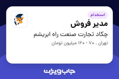  استخدام مدیر فروش در چکاد تجارت صنعت راه ابریشم