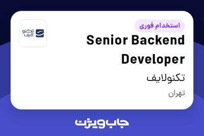  استخدام Senior Backend Developer در تکنولایف