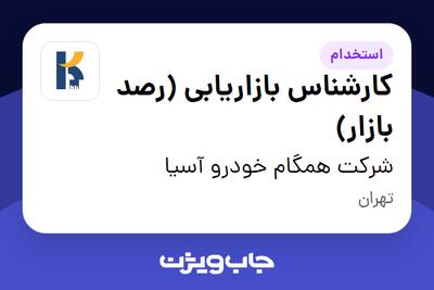 استخدام کارشناس بازاریابی (رصد بازار) در شرکت همگام خودرو آسیا