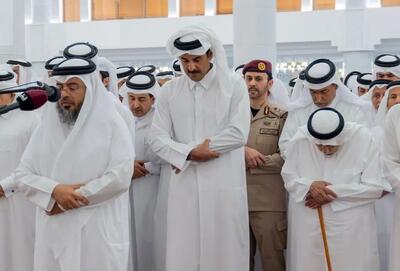  پیکر امیر سابق قطر به خاک سپرده شد/ شرکت رهبران حماس در مراسم تشییع / تصاویر