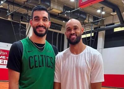  قاب مشترک امینی و ستاره بسکتبال NBA