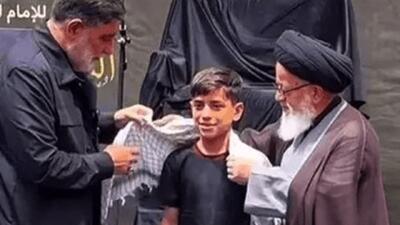  تجلیل از نوجوان عراقی که تصویرش در تشییع رهبر شهید جهانی شد