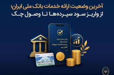  آخرین وضعیت ارائه خدمات بانک ملی ایران؛ از واریز سود سپرده ها تا وصول چک