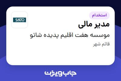  استخدام مدیر مالی در موسسه هفت اقلیم پدیده شاتو