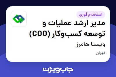  استخدام مدیر ارشد عملیات و توسعه کسب‌وکار (COO) در ویستا هامرز
