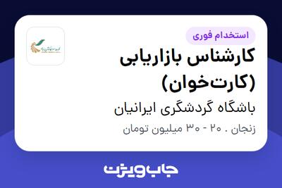  استخدام کارشناس بازاریابی (کارت‌خوان) - آقا در باشگاه گردشگری ایرانیان