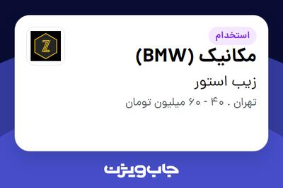  استخدام مکانیک (BMW) - آقا در زیب استور