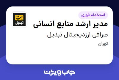  استخدام مدیر ارشد منابع انسانی در صرافی ارزدیجیتال تبدیل