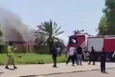 فیلم/ آتشسوزی در فرودگاه بینالمللی بصره