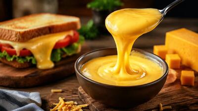 طرز تهیه پنیر چدار خانگی مایع خوشمزه، ساده و کشدار برای انواع ساندویچ