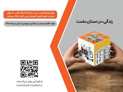  شمارش معکوس تا پایان مهلت شرکت در قرعه‌کشی بزرگ حساب‌های قرض الحسنه پس‌انداز بانک مسکن