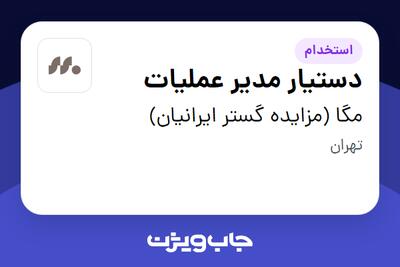  استخدام دستیار مدیر عملیات در مگا (مزایده گستر ایرانیان)