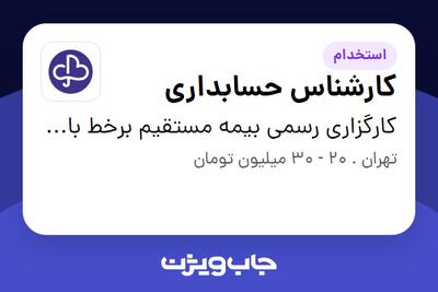  استخدام کارشناس حسابداری در کارگزاری رسمی بیمه مستقیم برخط باتاب لیان تیوان (بیمیتِک)
