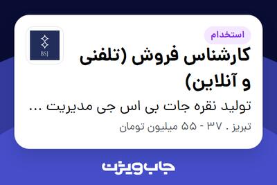 استخدام کارشناس فروش (تلفنی و آنلاین) - خانم در تولید نقره جات بی اس جی مدیریت دسترسی کاربران