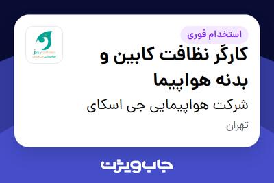  استخدام کارگر نظافت کابین و بدنه هواپیما در شرکت هواپیمایی جی اسکای