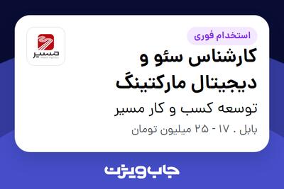 استخدام کارشناس سئو و دیجیتال مارکتینگ در توسعه کسب و کار مسیر