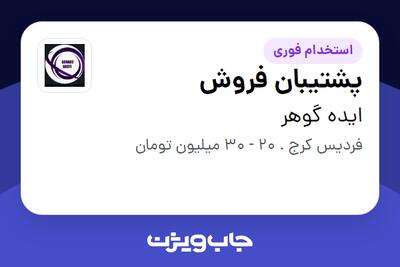  استخدام پشتیبان فروش - خانم در ایده گوهر