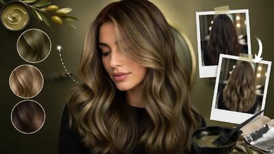 رنگ مو زیتونی عسلی؛ آموزش ترکیب حرفه ای با دکلره و بدون دکلره