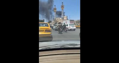 تصاویری از آتشسوزی در کارگاه قیر حرم مطهر رضوی
