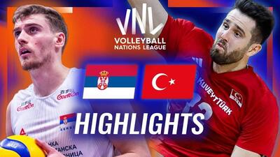  خلاصه والیبال ترکیه 3-0 صربستان (لیگ ملت های والیبال)