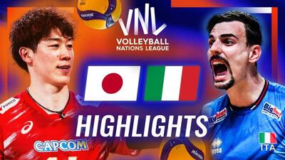  خلاصه والیبال ژاپن 3-2 ایتالیا (لیگ ملت های والیبال)