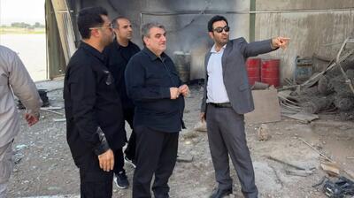  بازدید استاندار از محل اصابت ۲ پرتابه به فرودگاه سمنان؛ حمله خسارت جانی نداشت