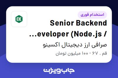 استخدام Senior Backend Developer (Node.js / NestJS) در صرافی ارز دیجیتال اکسینو