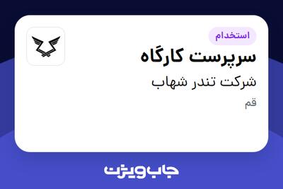 استخدام سرپرست کارگاه - آقا در شرکت تندر شهاب