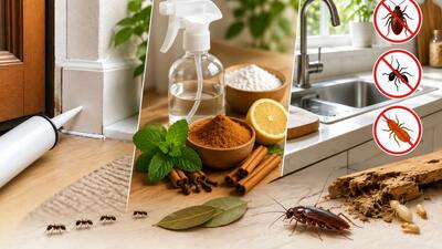 ۳ روش ساده و کم هزینه برای از بین بردن و جلوگیری از ورود سوسک، مورچه و موریانه به خانه؛ بدون سم پاشی!