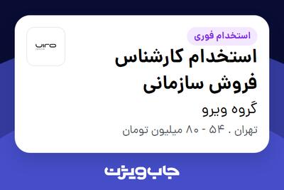  استخدام استخدام کارشناس فروش سازمانی - آقا در گروه ویرو