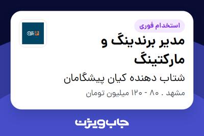  استخدام مدیر برندینگ و مارکتینگ در شتاب دهنده کیان پیشگامان