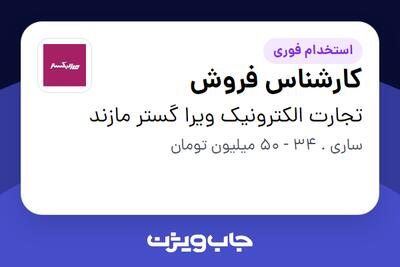  استخدام کارشناس فروش - خانم در تجارت الکترونیک ویرا گستر مازند