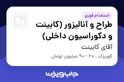 استخدام طراح و آنالیزور (کابینت و دکوراسیون داخلی) در آقای کابینت