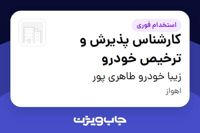 استخدام کارشناس پذیرش و ترخیص خودرو - آقا در زیبا خودرو طاهری پور